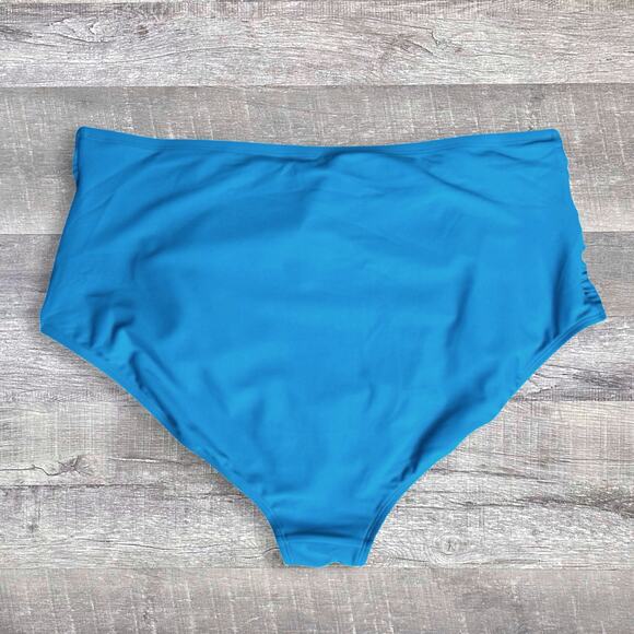 Cupshe Retro Floral Bikini 3X NEW Halter Top High Waist Slimming Ruched Bottom - Picture 5 of 7